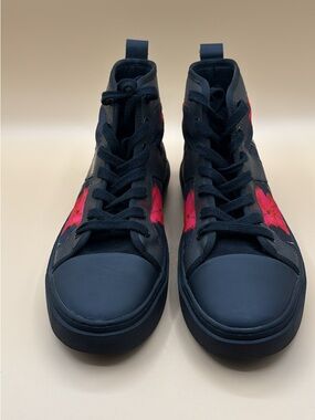 INC International Concepts Navy High-Top Sneakers with Pink Floral Accent